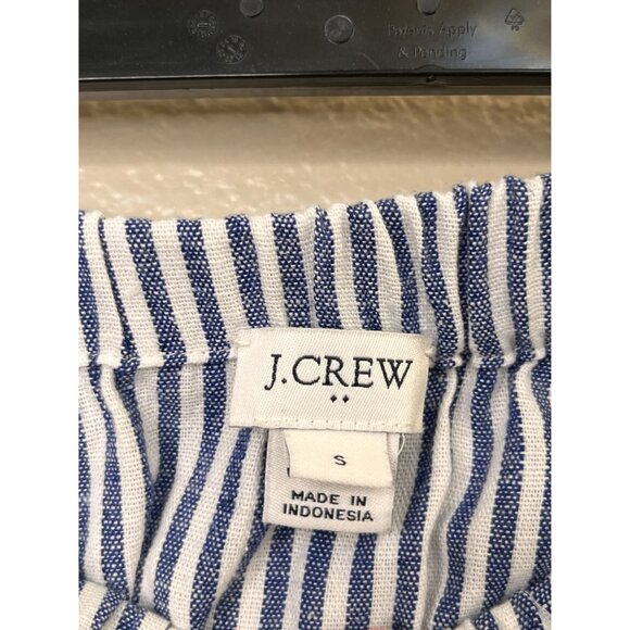 J.Crew Womens Blue & White Striped Linen Blend Skirt Elastic Waist Small - Picture 4 of 7